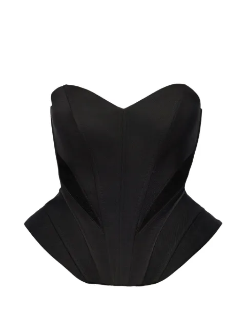 BENEDETTO tulle-panel peplum corset top