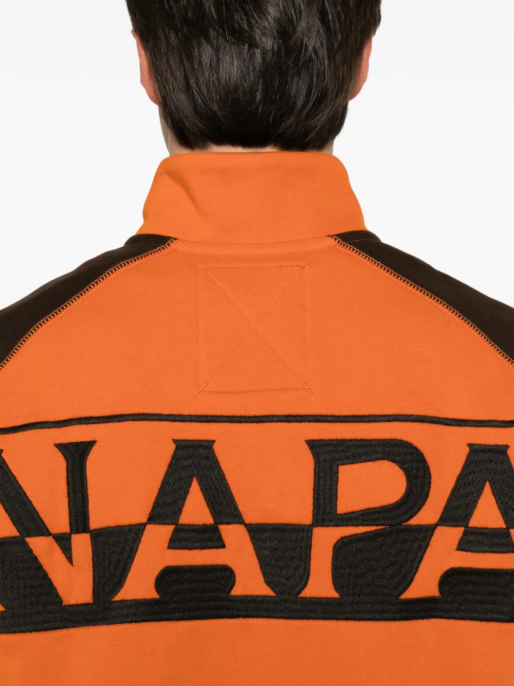 Napapijri Archive sweater met logo-patch en rits Oranje