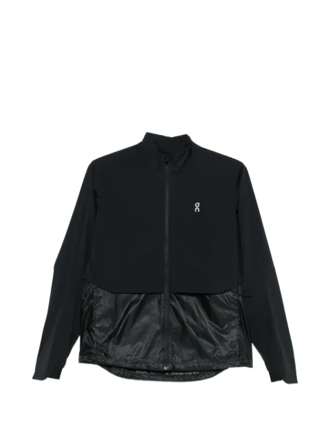 On  logo-print panelled jacket