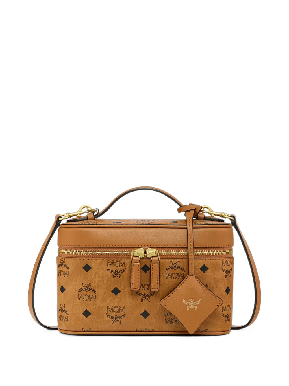 MCM Kleine Aren shopper met logo-print Bruin