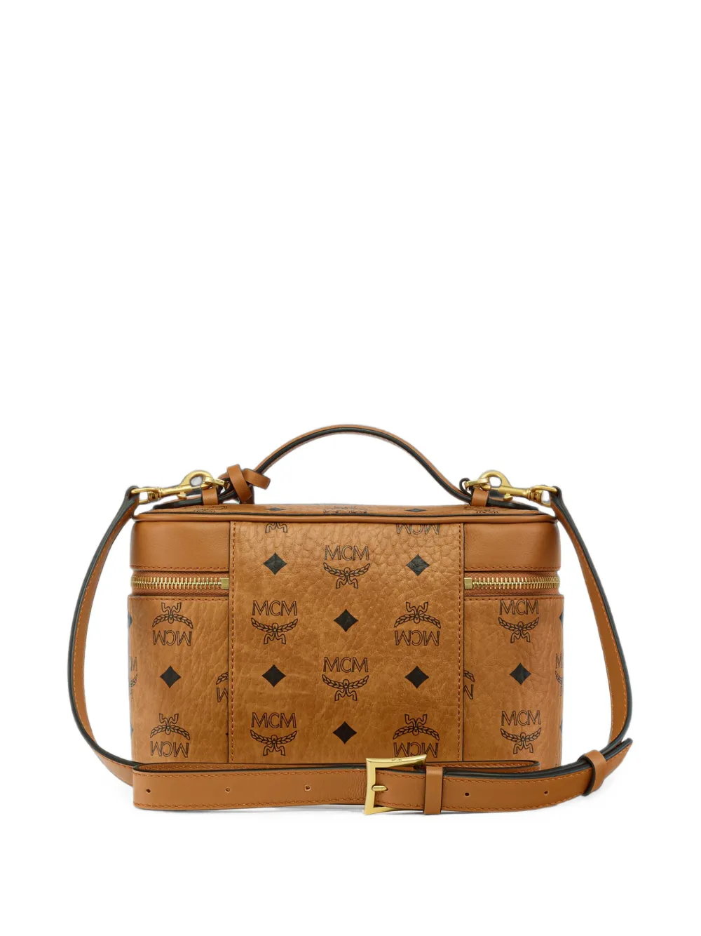 MCM Kleine Aren shopper met logo-print Bruin