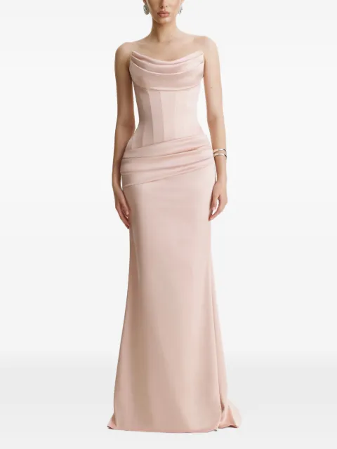 BENEDETTO draped corset maxi evening dress