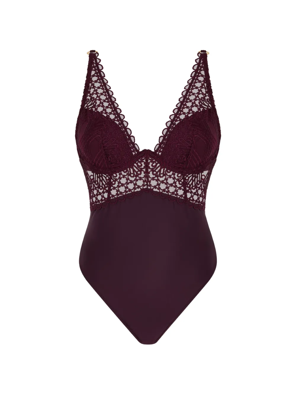 Aubade Body Eloge du Desir con ricamo - Viola