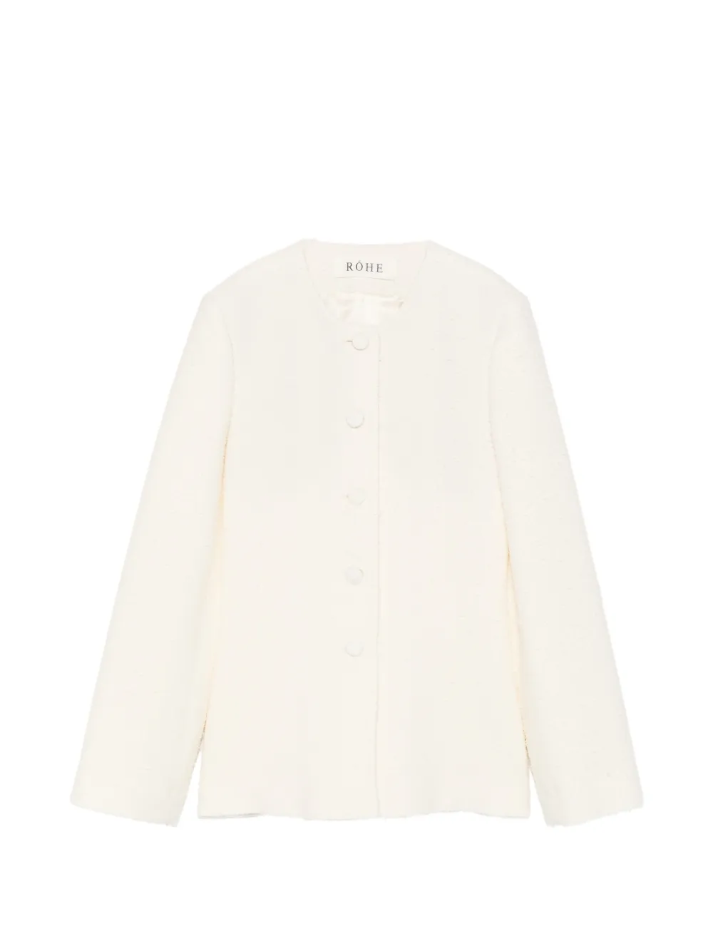 Róhe bouclé-texture single-breasted jacket - Bianco
