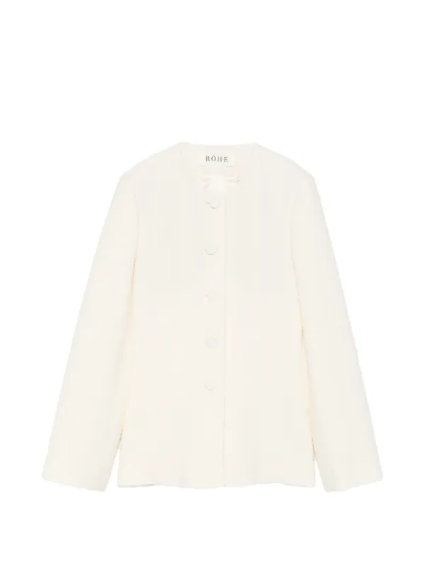 Róhe Bouclé-texture Single-breasted Jacket in White