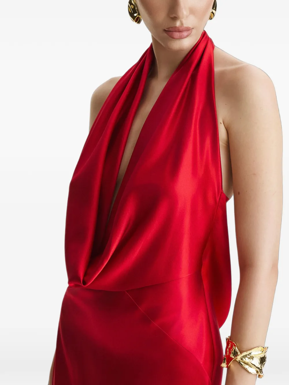 BENEDETTO Maxi-jurk met col Rood