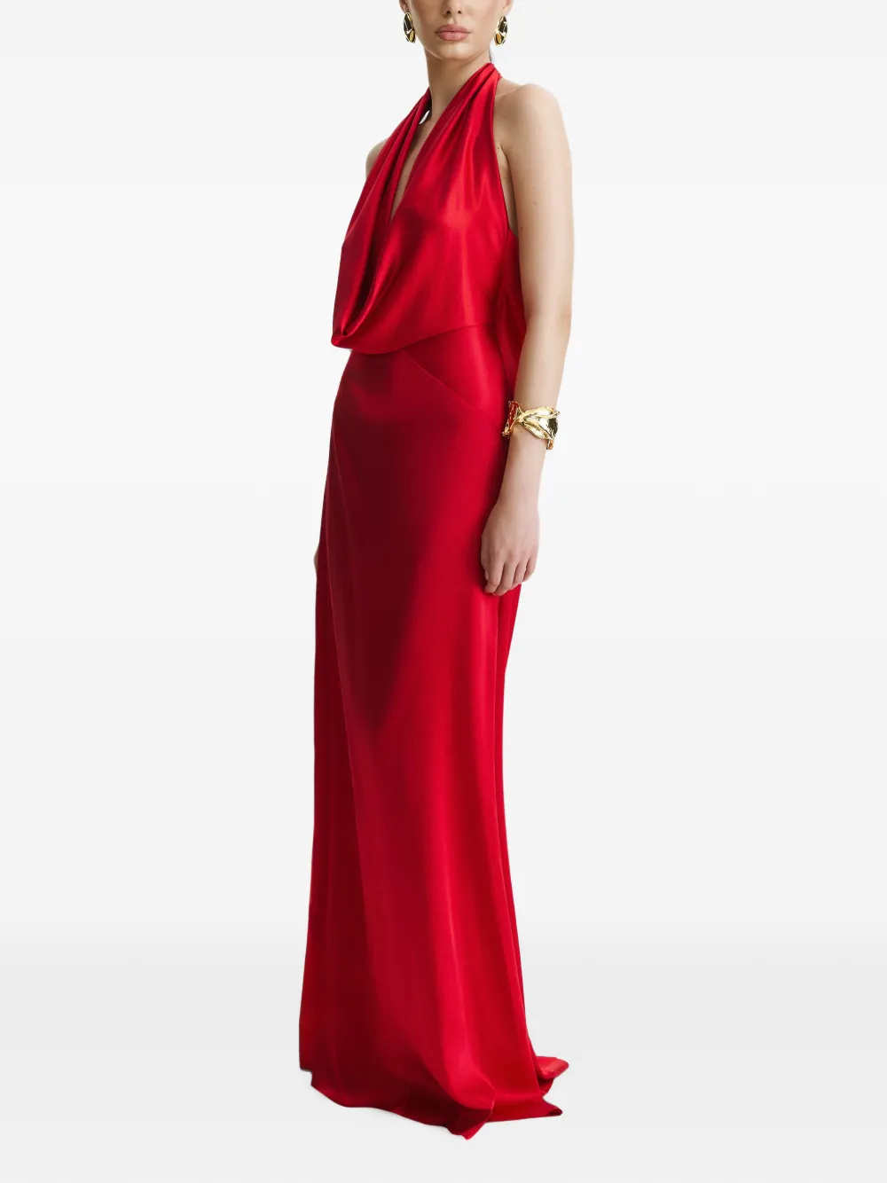 BENEDETTO Maxi-jurk met col Rood
