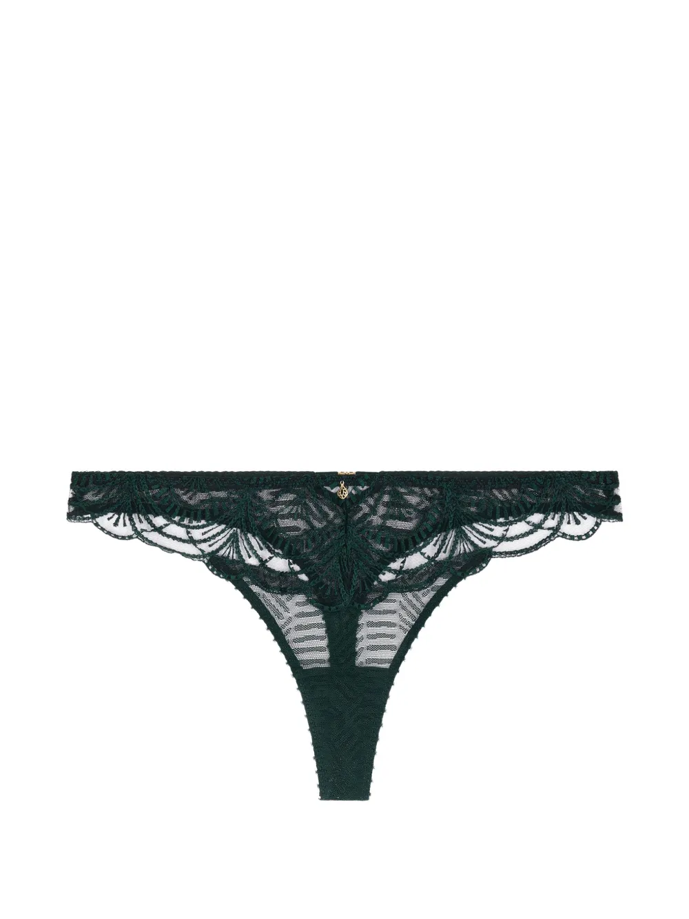 Aubade Vibes Tanga mit Stickerei - Grün