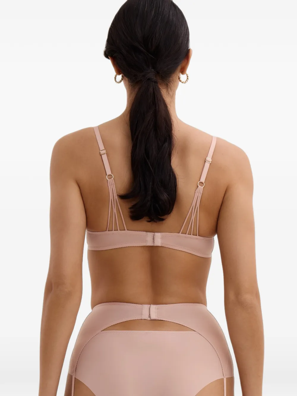 Aubade Eloge du Desir bretels met geborduurd kant Beige
