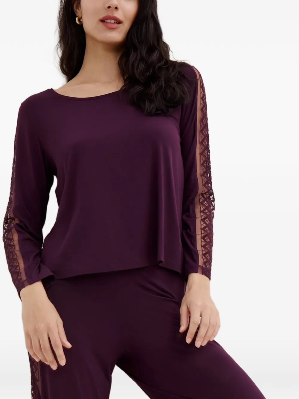 Aubade Top Sweet Obsession con ricamo - Viola