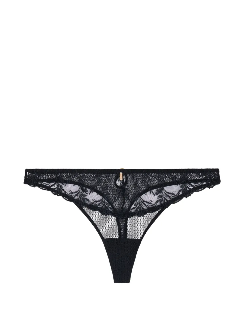 Aubade Hidden Treasure embroidered tanga - Nero
