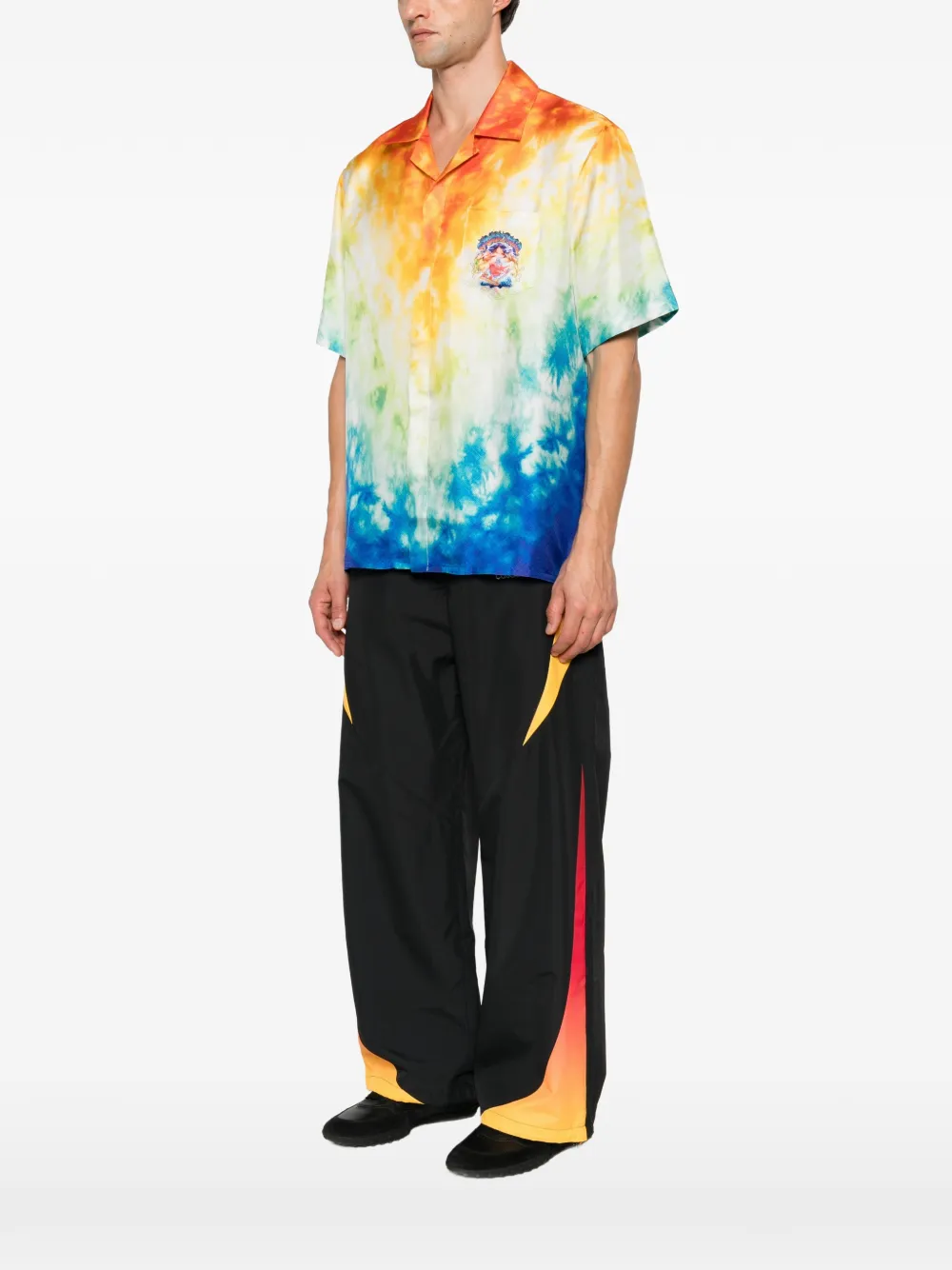 Casablanca Overhemd met grafische print en tie-dye design Oranje