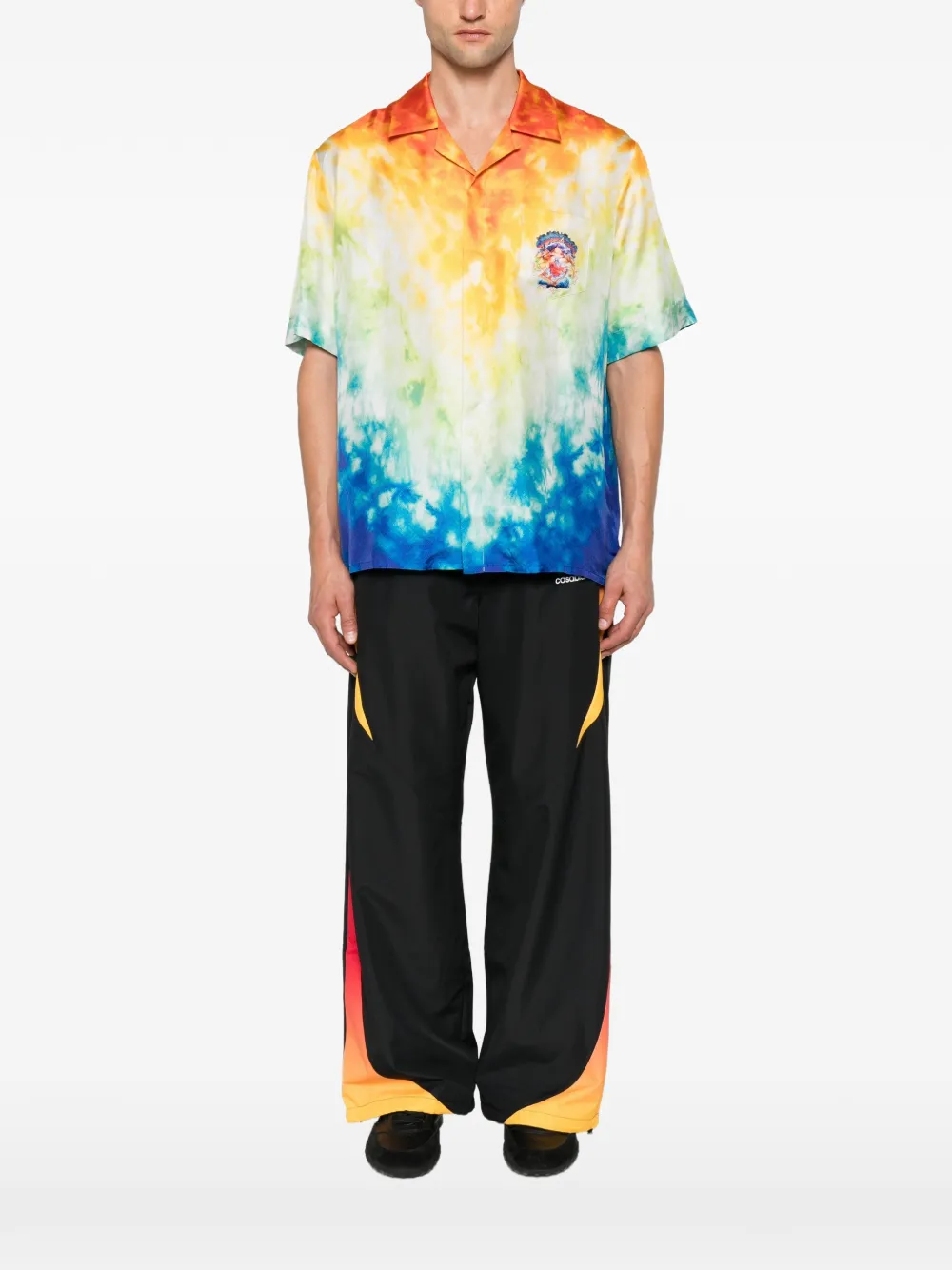Casablanca Overhemd met grafische print en tie-dye design Oranje