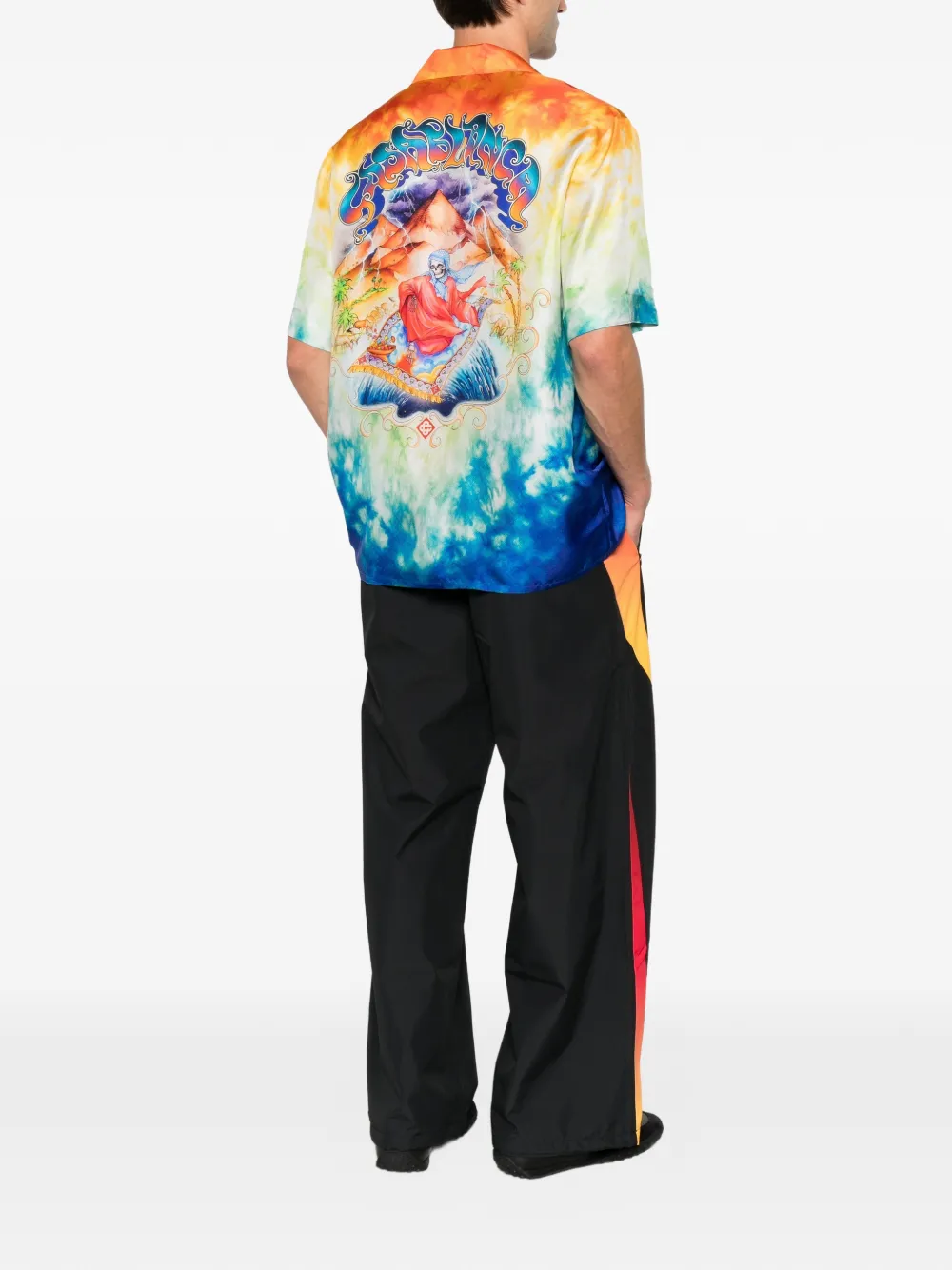 Casablanca Overhemd met grafische print en tie-dye design Oranje
