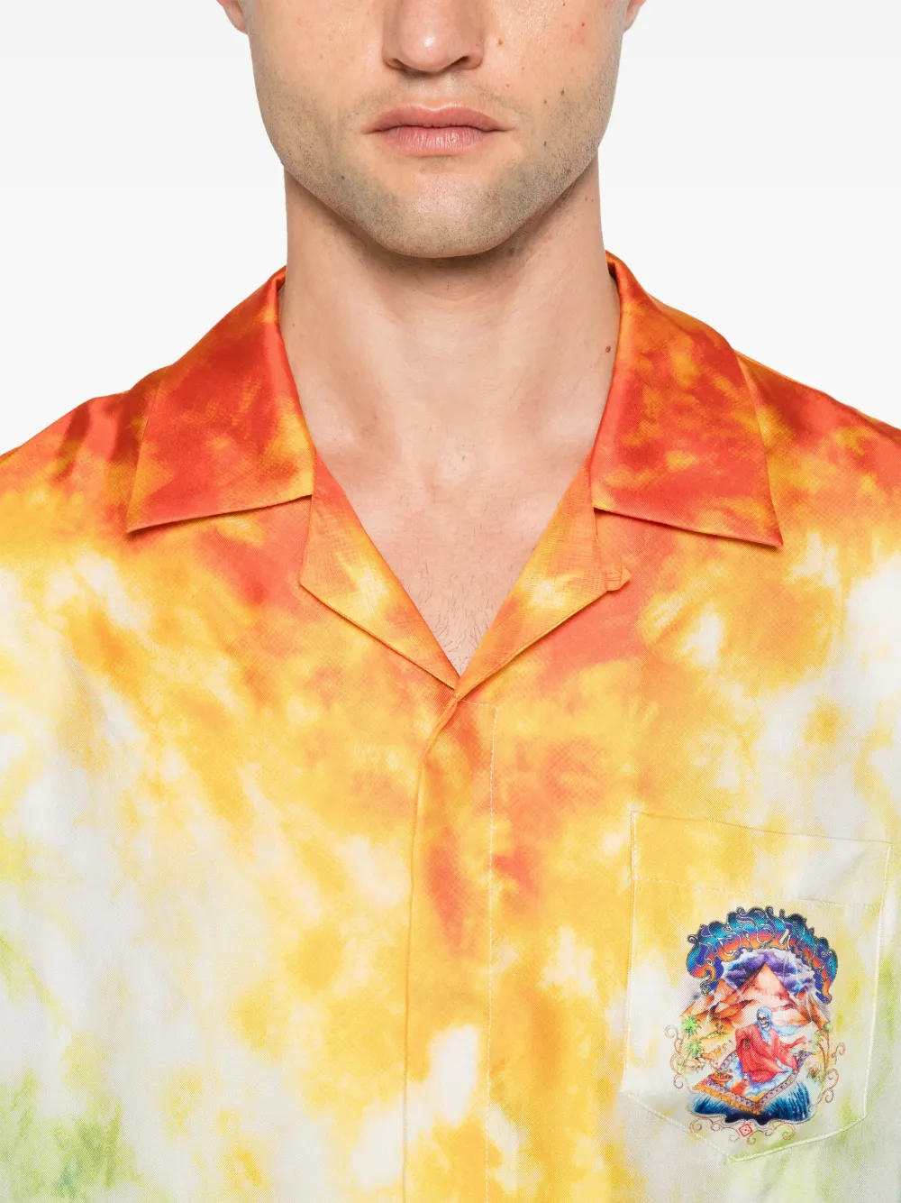 Casablanca Overhemd met grafische print en tie-dye design Oranje