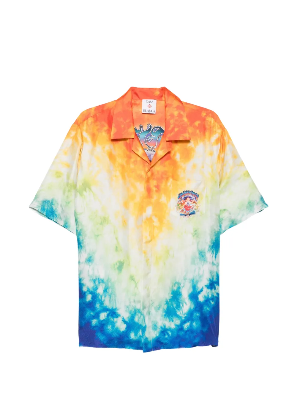Casablanca tie-dye graphic-print shirt