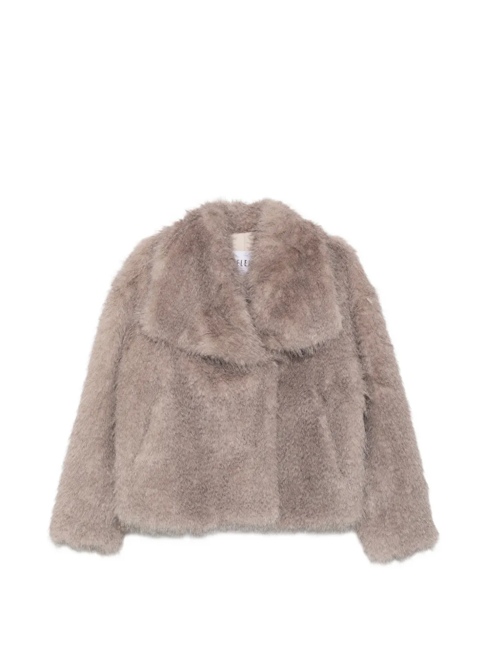 Eleh fuzzy-texture oversized-collar jacket
