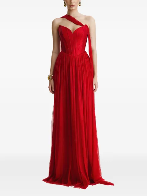 BENEDETTO scarf-detail corset maxi dress