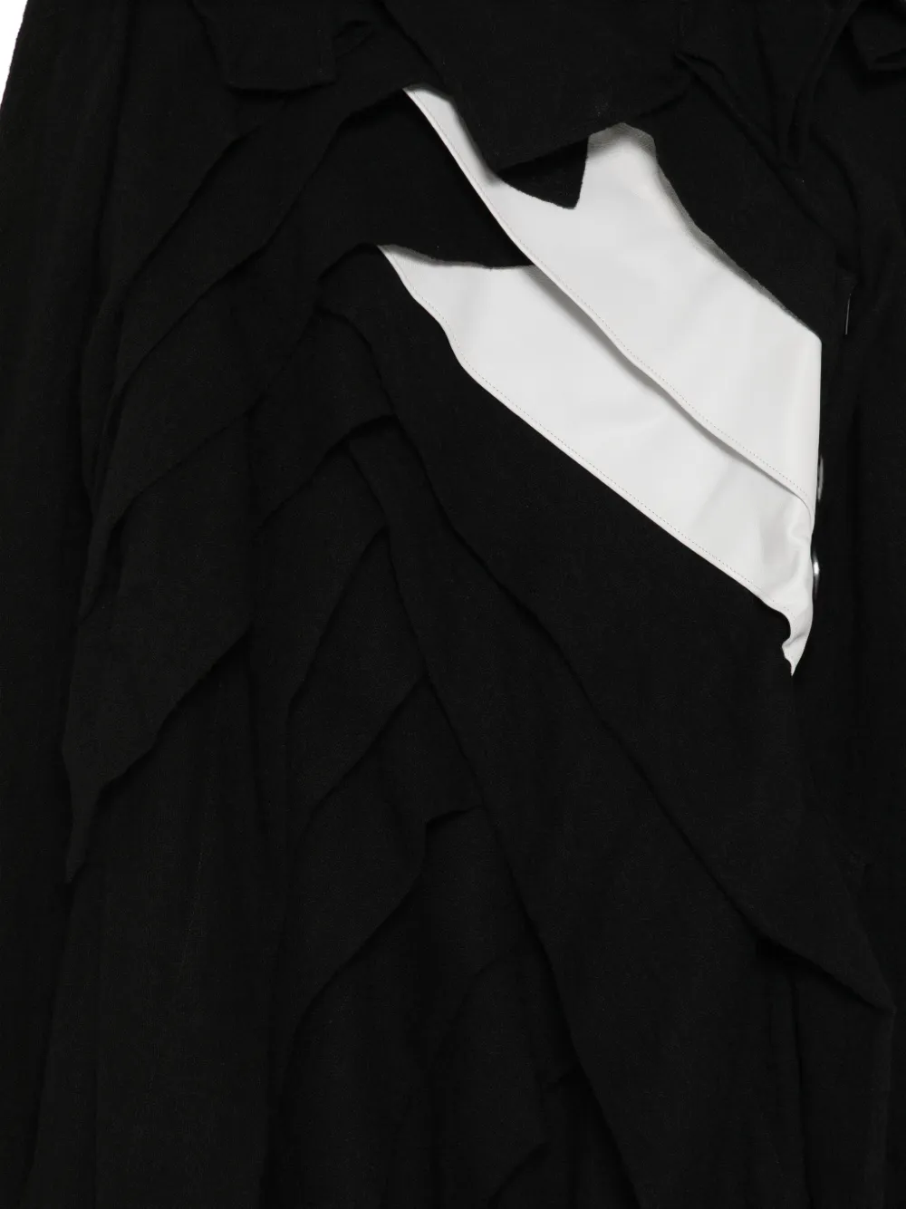 Yohji Yamamoto Omkeerbare kraagloze jas Zwart