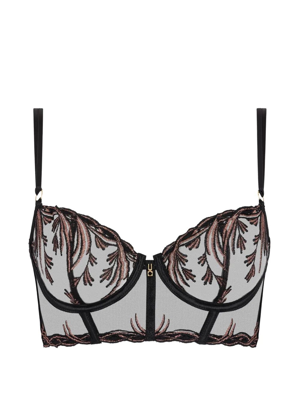 Aubade bustier brodé Cosmic Romance - Noir