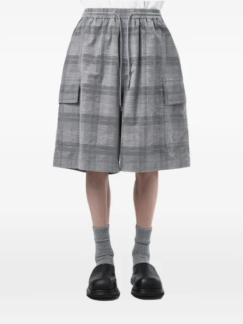 Juun.J check-pattern cargo shorts