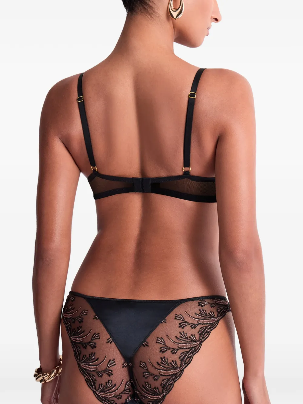 Aubade Cosmic Romance slip met borduurwerk Zwart