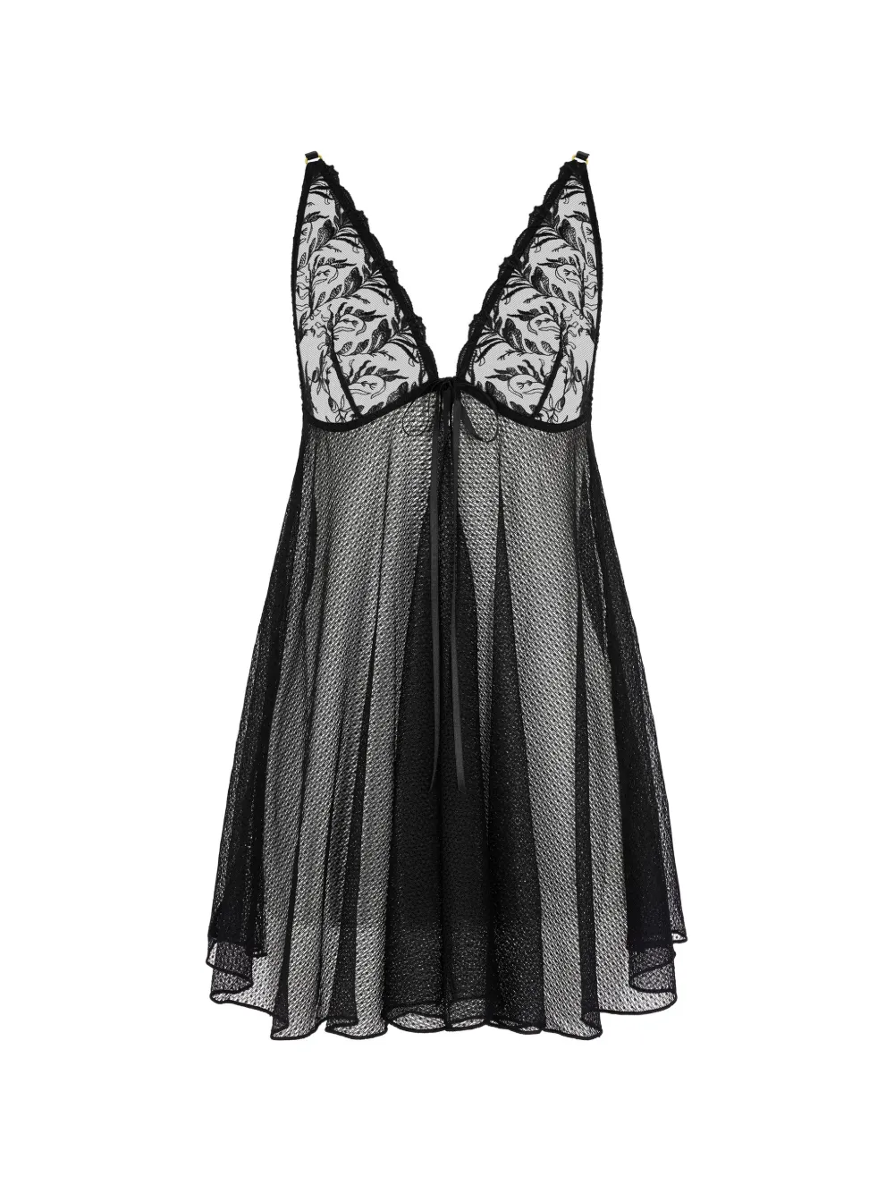 Aubade robe-nuisette Hidden Treasure à dentelle brodée - Noir Aubade robe-nuisette Hidden Treasure à dentelle brodée - Noir