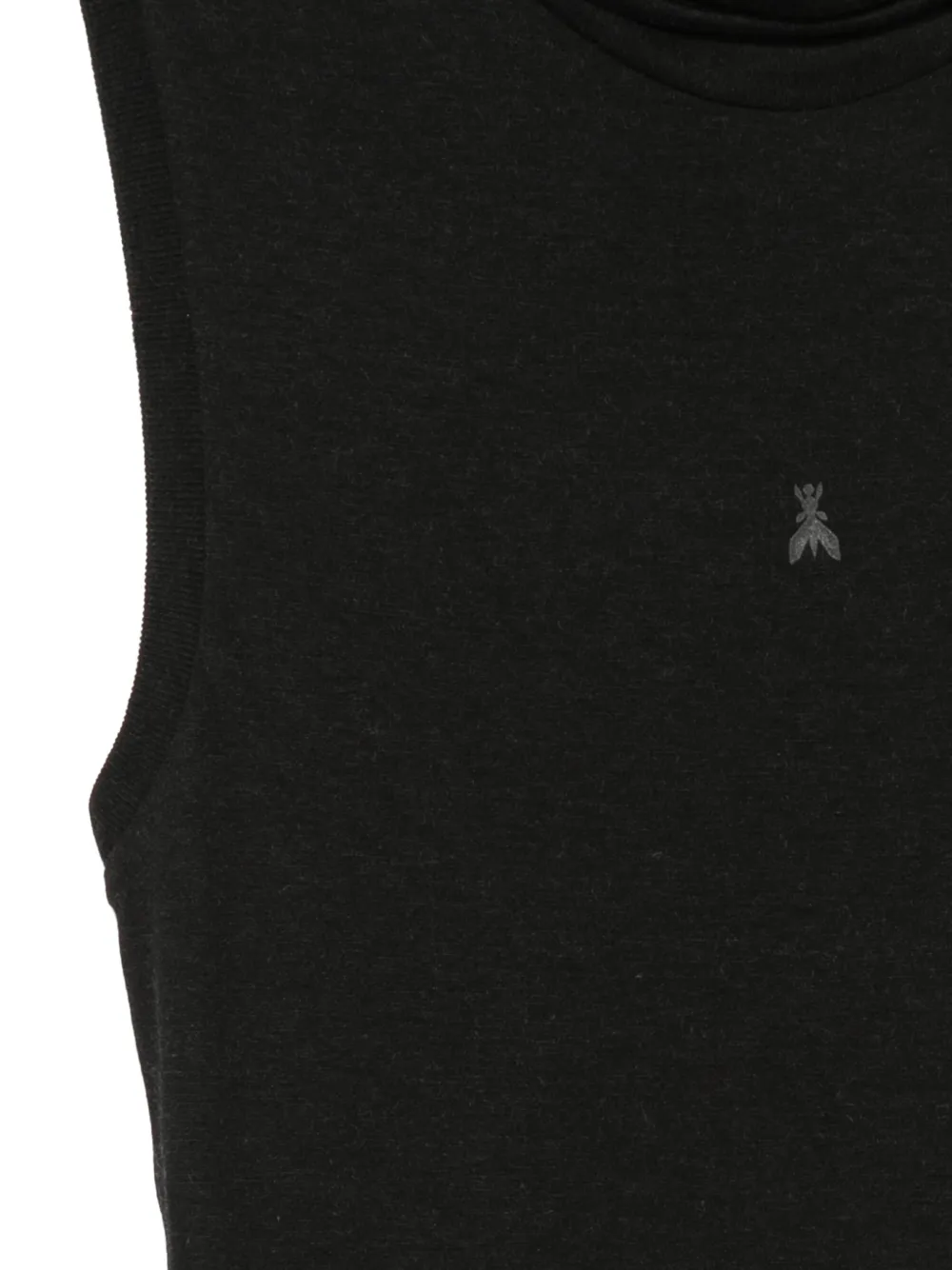 Patrizia Pepe Top met col en Fly-plakkaat Zwart