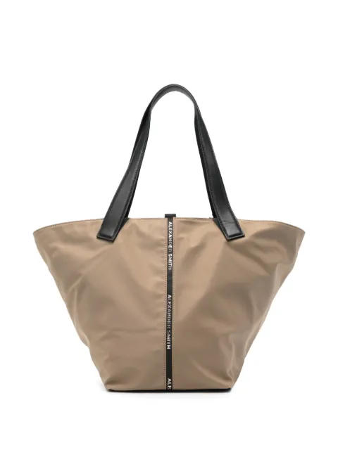 Alexander Smith large Lauren logo-tape leather tote bag