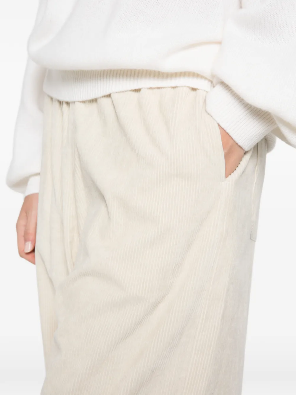 Apuntob Ribfluwelen broek Beige