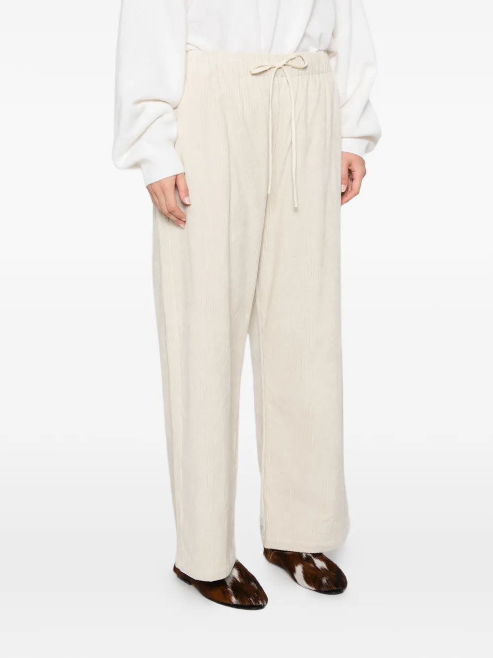 Apuntob Ribfluwelen broek Beige