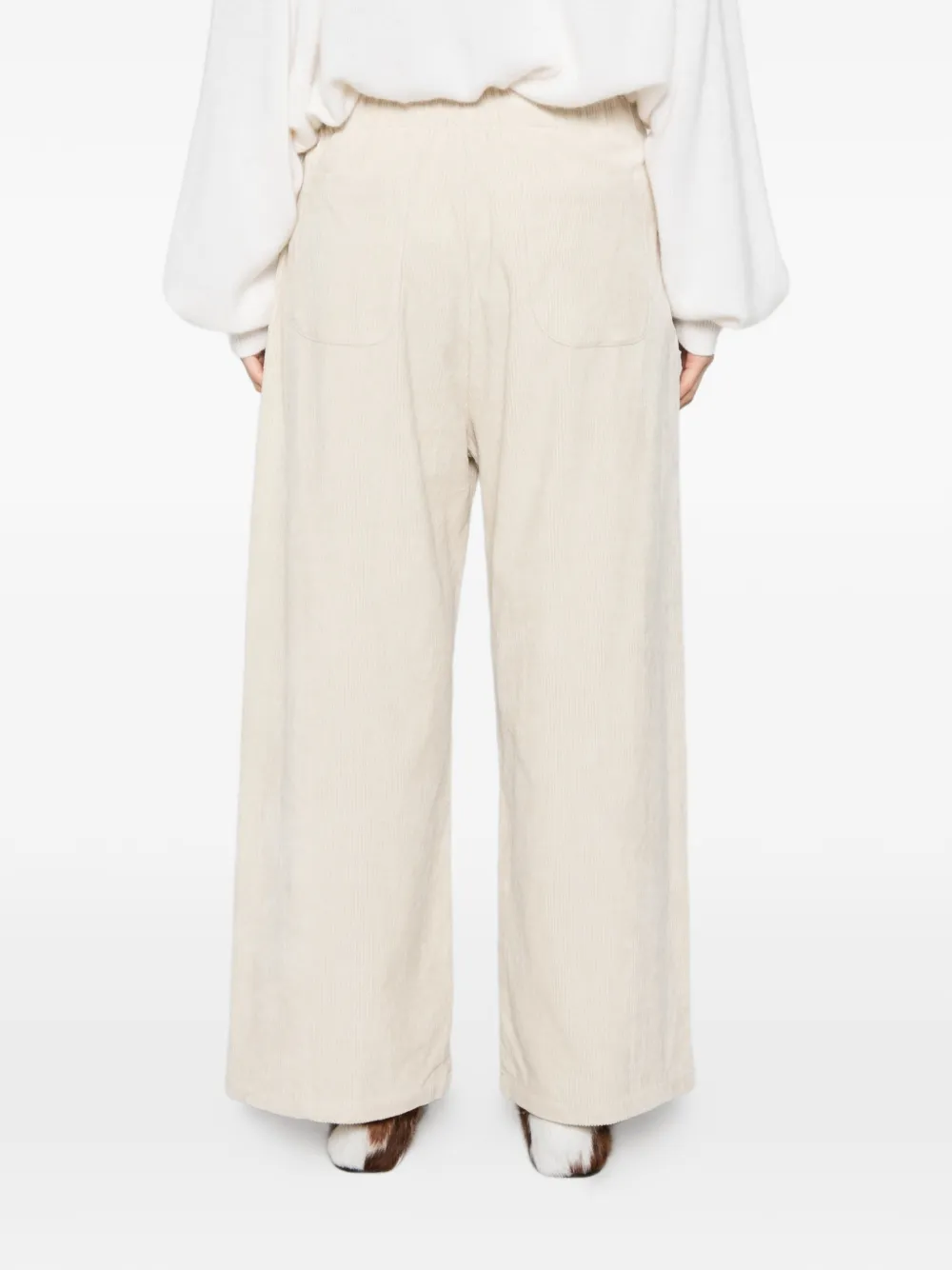 Apuntob Ribfluwelen broek Beige