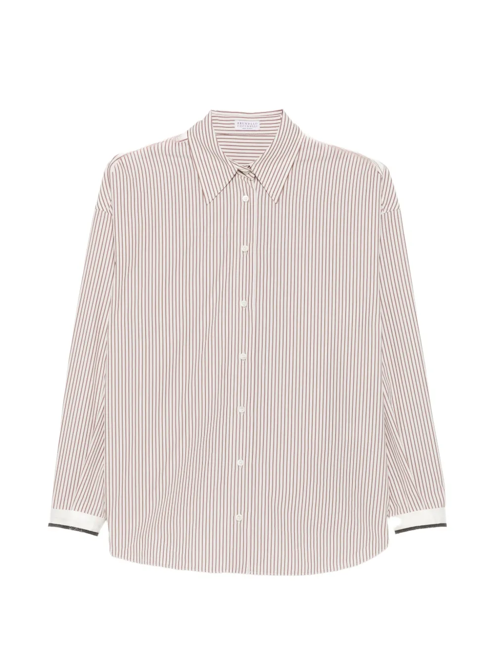 Brunello Cucinelli vertical-stripe long-sleeve shirt