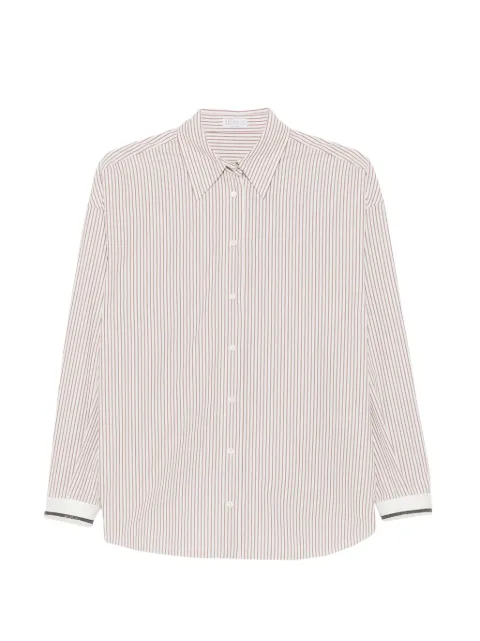 Brunello Cucinelli vertical-stripe long-sleeve shirt