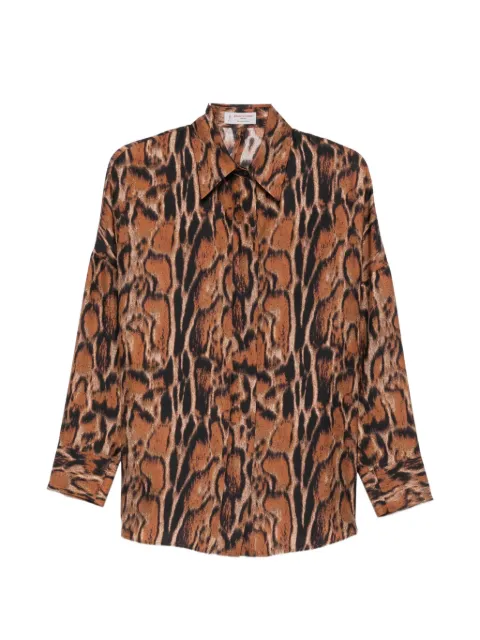 Alberto Biani camisa de seda con motivo de leopardo