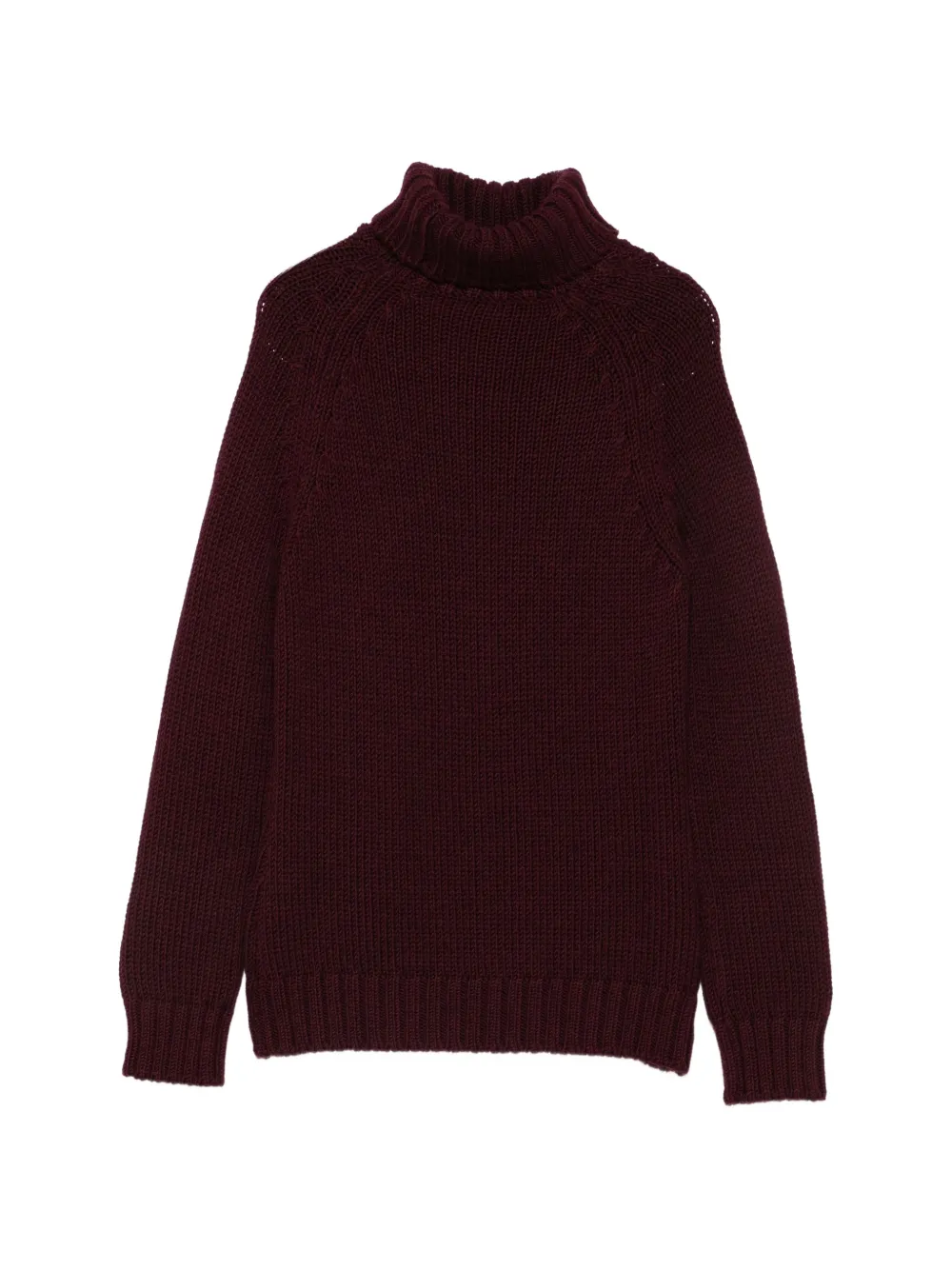 Base Ribbed Roll-neck Sweater In Red