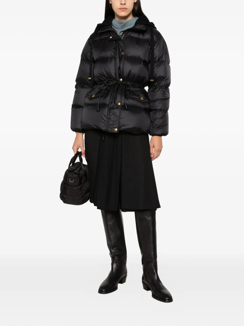Moncler Diaphane hooded quilted jacket Zwart