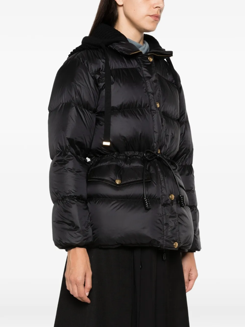 Moncler Diaphane hooded quilted jacket Zwart