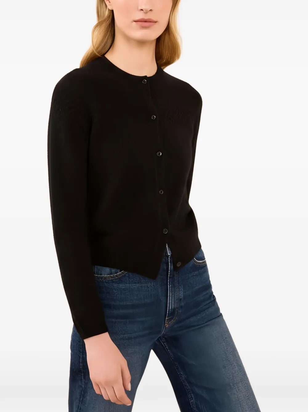 Ulla Johnson Cassia Pointelle-knit Cardigan in Black, view 2