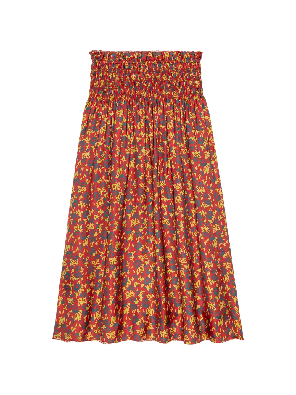The Great. midi The Canary floral-print silk skirt - Rosso
