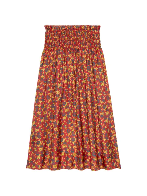 The Great. midi The Canary floral-print silk skirt