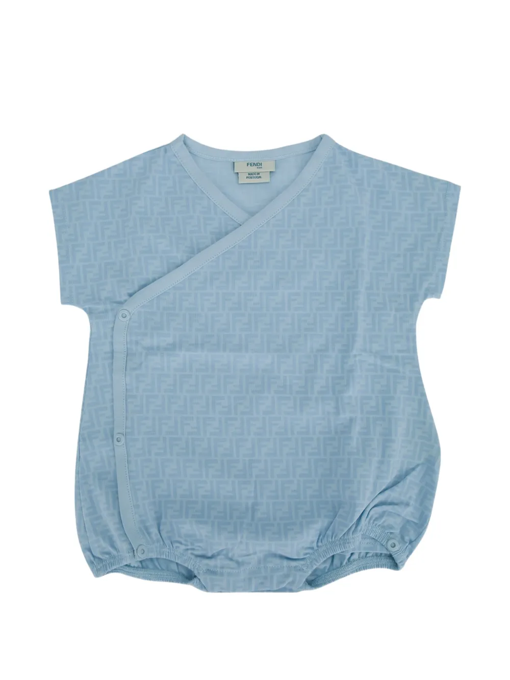 Fendi Kids Romper met logoprint Blauw
