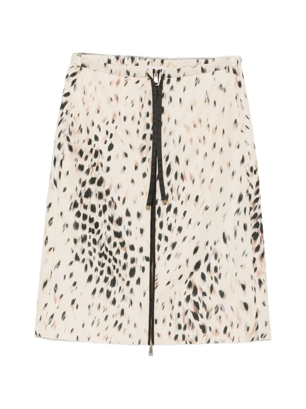 Moncler leopard-print zip-front skirt - Tons neutres Moncler leopard-print zip-front skirt - Tons neutres