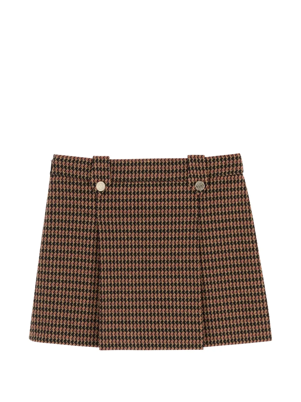 TWINSET Kids houndstooth-pattern button-detail skirt Bruin