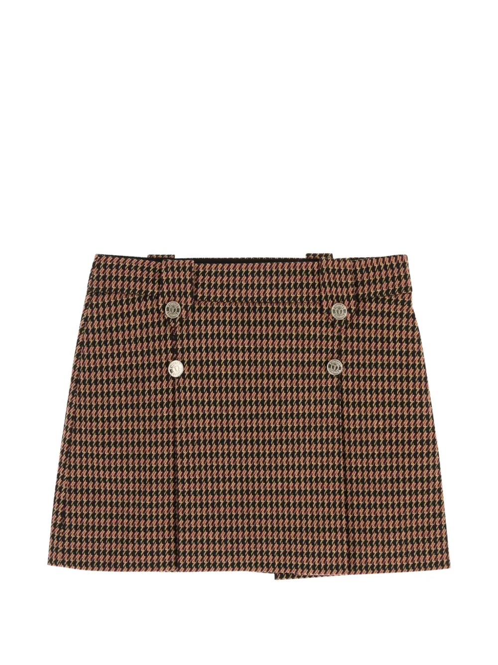 TWINSET Kids houndstooth-pattern button-detail skirt Bruin