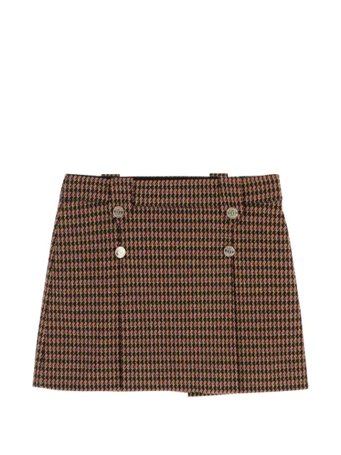 TWINSET Kids houndstooth-pattern button-detail skirt