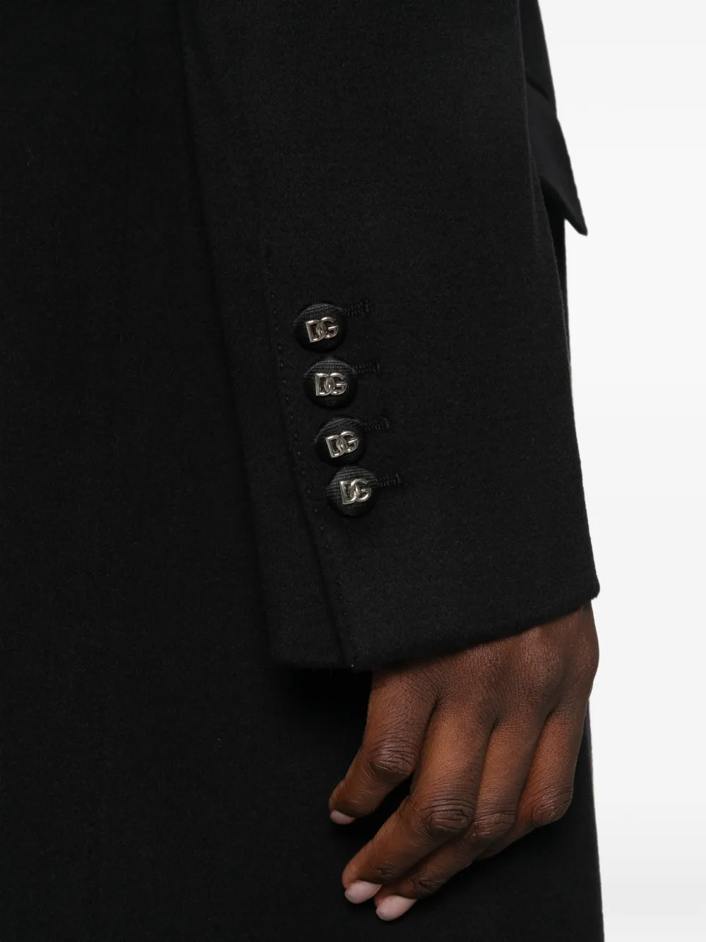 Dolce & Gabbana Jas met enkele rij knopen en logo-plakkaat Zwart