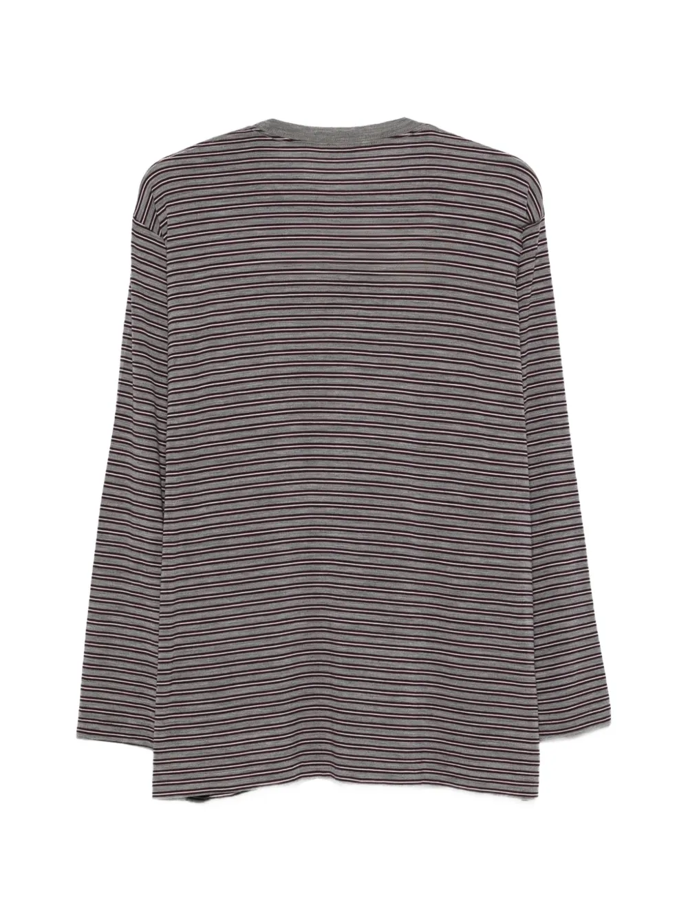 Auralee Gestreept T-shirt met lange mouwen Grijs