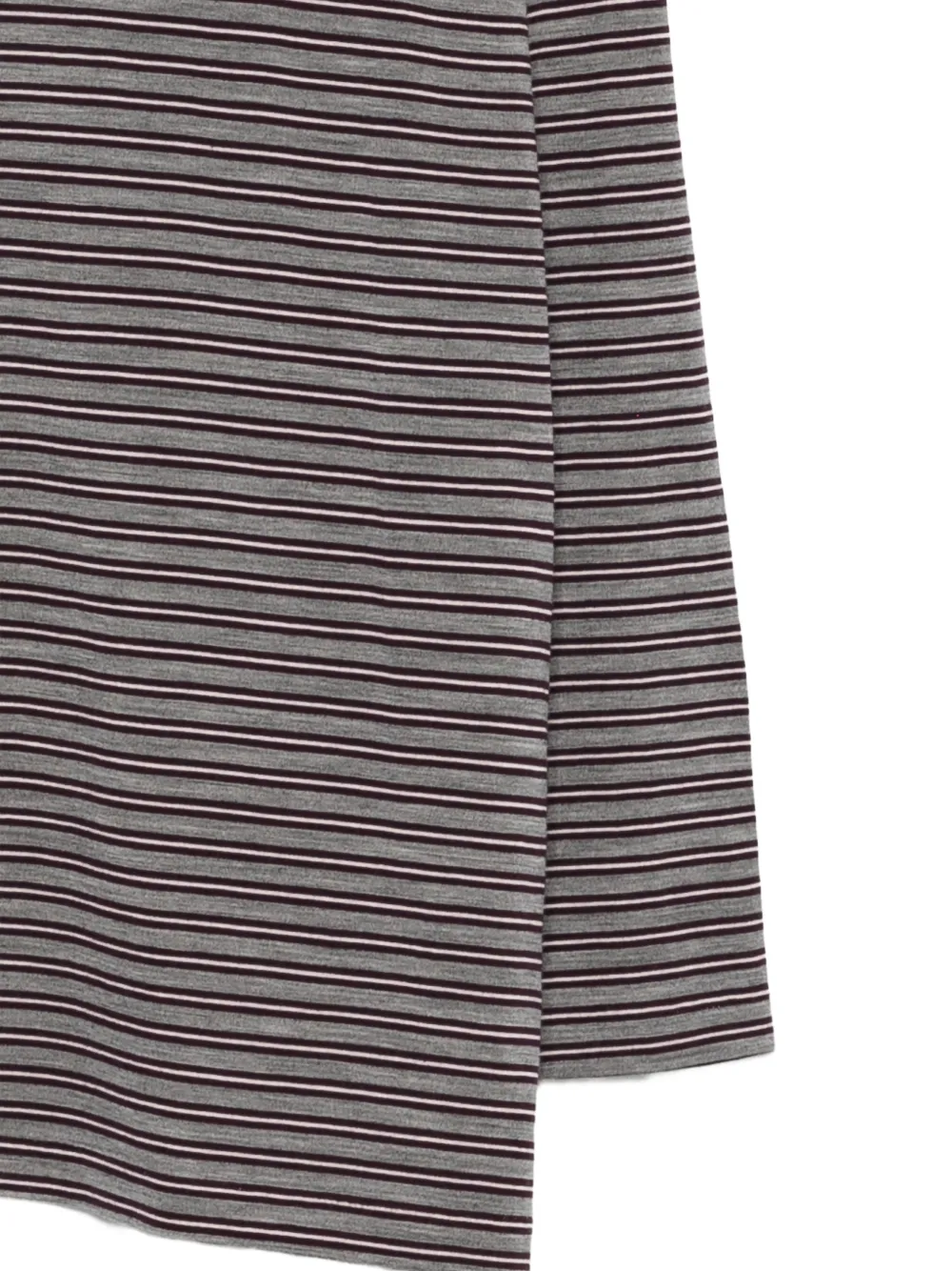 Auralee Gestreept T-shirt met lange mouwen Grijs