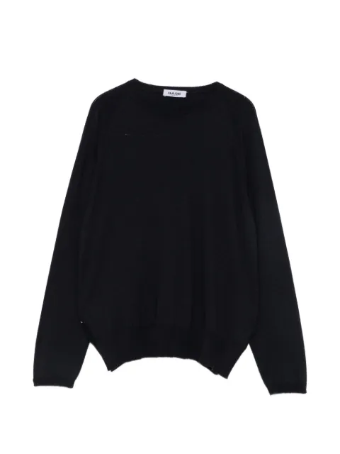 base raglan-sleeve side-slit sweater